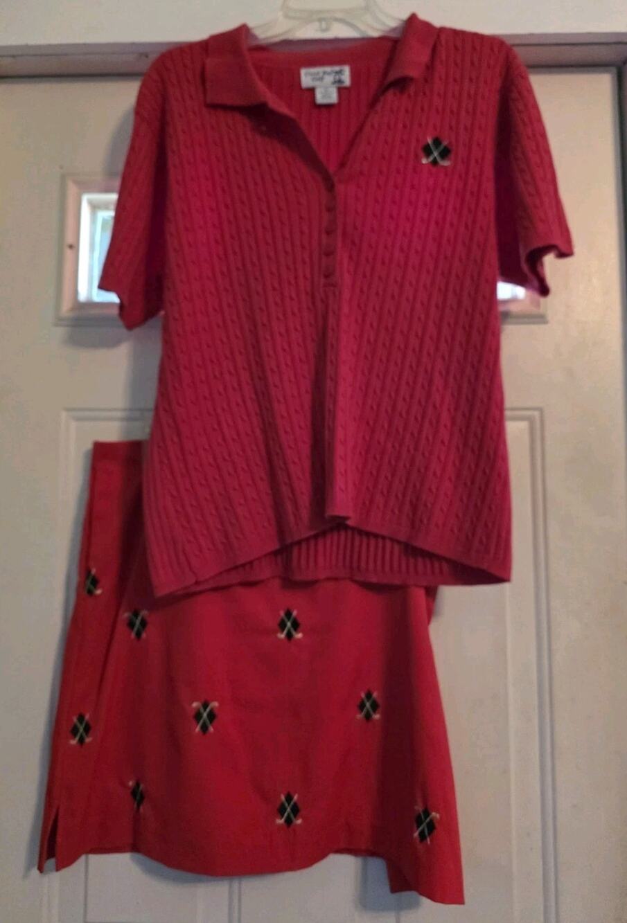 Coral Bay Energy Golf Embroidered Skort Set Women's Size X-Large/14 Red